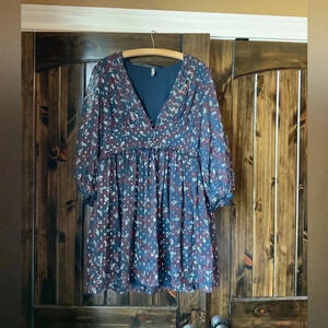 Urban Outfitters Floral Metallic Dress Size S